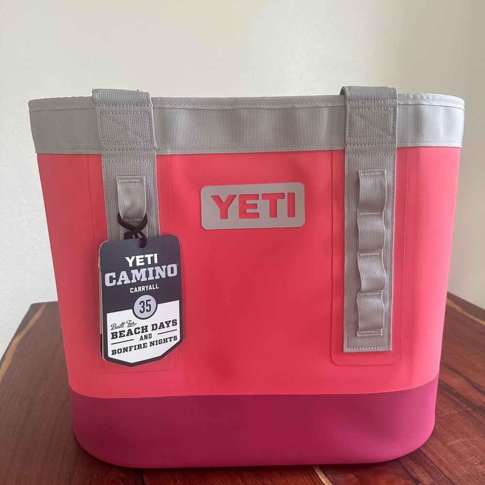 Yeti Pink and Gray Tote Bag